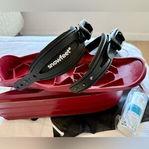 Snowfeet Original Mini Ski Skates Basic  (uni size, adjustable) Red